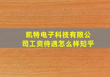 凯特电子科技有限公司工资待遇怎么样知乎