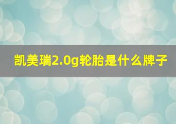 凯美瑞2.0g轮胎是什么牌子