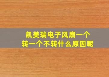 凯美瑞电子风扇一个转一个不转什么原因呢