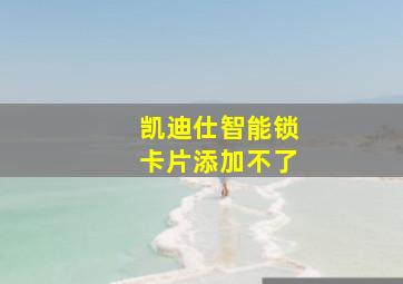 凯迪仕智能锁卡片添加不了