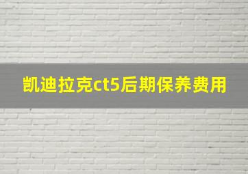 凯迪拉克ct5后期保养费用