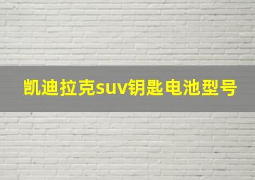 凯迪拉克suv钥匙电池型号