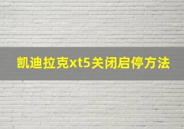 凯迪拉克xt5关闭启停方法