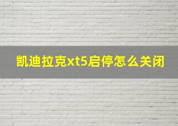 凯迪拉克xt5启停怎么关闭