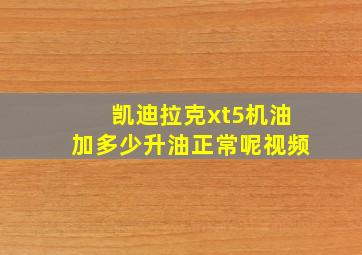 凯迪拉克xt5机油加多少升油正常呢视频