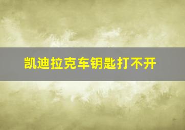 凯迪拉克车钥匙打不开