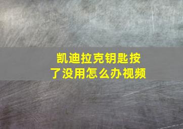 凯迪拉克钥匙按了没用怎么办视频