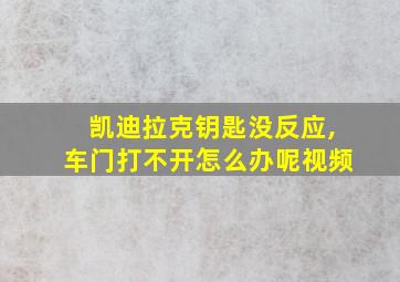 凯迪拉克钥匙没反应,车门打不开怎么办呢视频