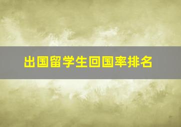 出国留学生回国率排名