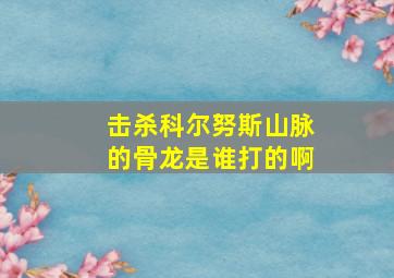 击杀科尔努斯山脉的骨龙是谁打的啊