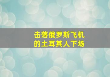 击落俄罗斯飞机的土耳其人下场