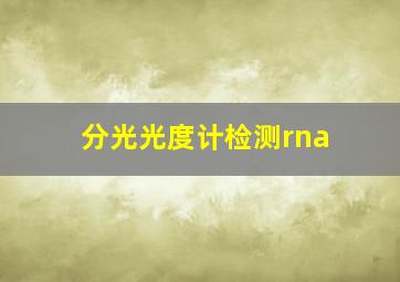 分光光度计检测rna