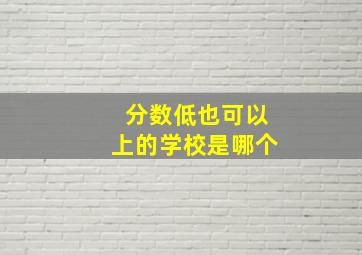 分数低也可以上的学校是哪个