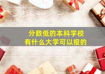 分数低的本科学校有什么大学可以报的