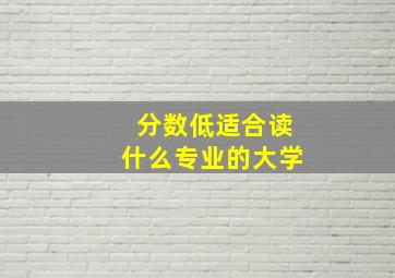 分数低适合读什么专业的大学