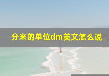 分米的单位dm英文怎么说