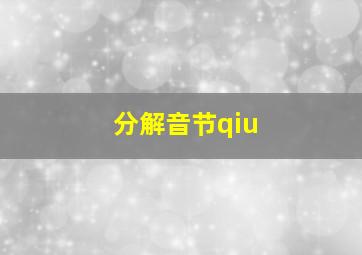 分解音节qiu