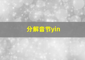 分解音节yin