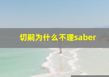 切嗣为什么不理saber