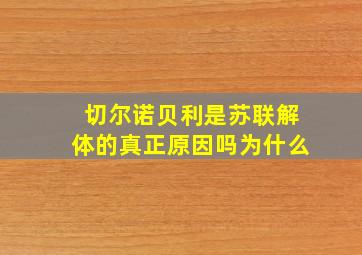 切尔诺贝利是苏联解体的真正原因吗为什么