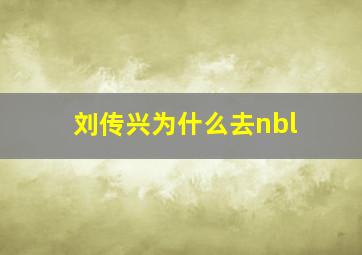 刘传兴为什么去nbl