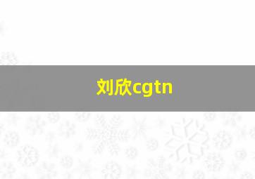 刘欣cgtn