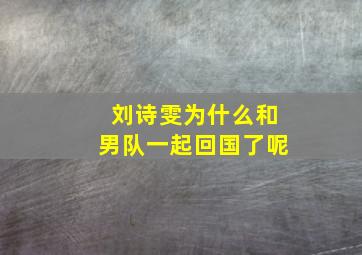 刘诗雯为什么和男队一起回国了呢