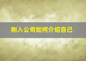 刚入公司如何介绍自己