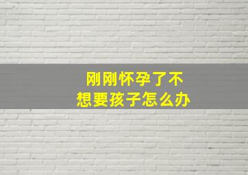 刚刚怀孕了不想要孩子怎么办