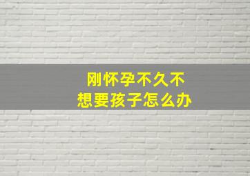 刚怀孕不久不想要孩子怎么办