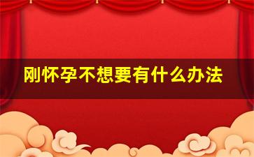 刚怀孕不想要有什么办法