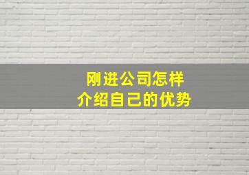 刚进公司怎样介绍自己的优势