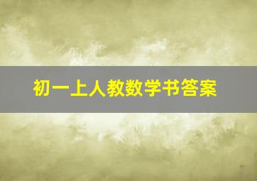 初一上人教数学书答案