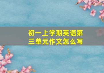 初一上学期英语第三单元作文怎么写