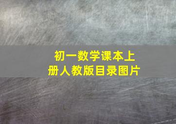 初一数学课本上册人教版目录图片