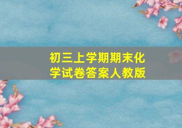 初三上学期期末化学试卷答案人教版