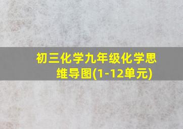 初三化学九年级化学思维导图(1-12单元)