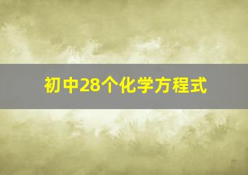 初中28个化学方程式