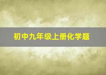 初中九年级上册化学题