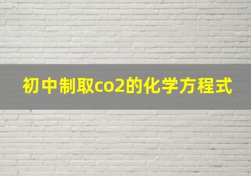 初中制取co2的化学方程式