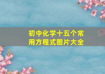 初中化学十五个常用方程式图片大全