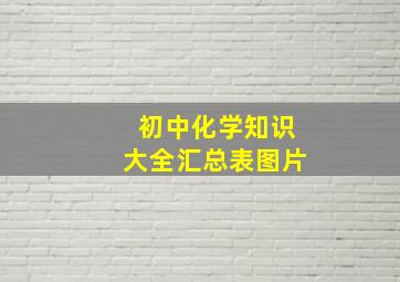 初中化学知识大全汇总表图片