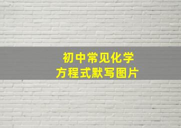 初中常见化学方程式默写图片