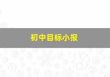 初中目标小报