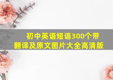 初中英语短语300个带翻译及原文图片大全高清版