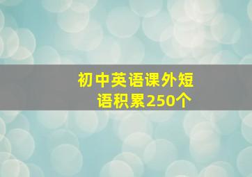 初中英语课外短语积累250个