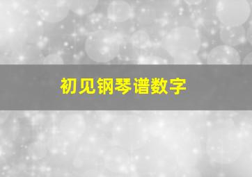 初见钢琴谱数字