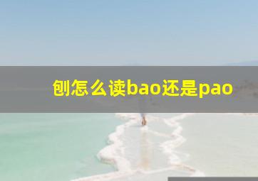 刨怎么读bao还是pao