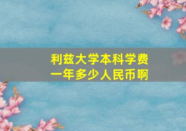 利兹大学本科学费一年多少人民币啊