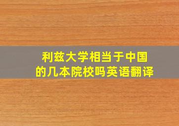 利兹大学相当于中国的几本院校吗英语翻译